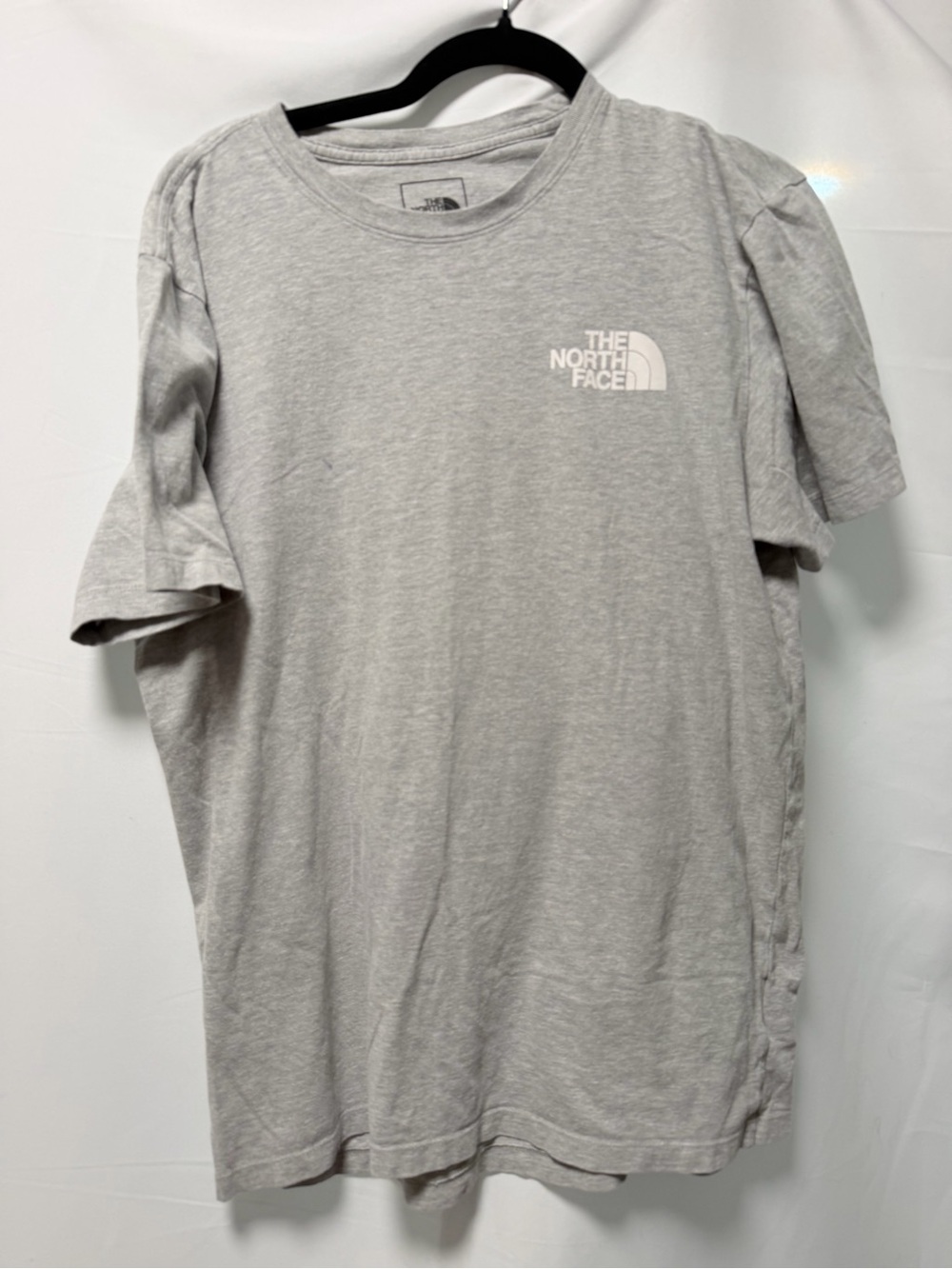 The North Face Men's Short Sleeve Tee in Light Gray with White Logo